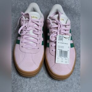 Adidas VL Court Bold Womens Pink Green Gum Platform Sneakers JP6916 Size 7 NWB